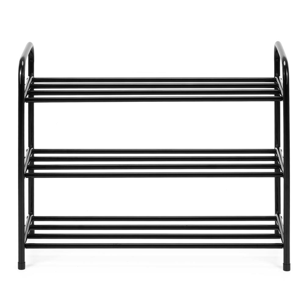 Raft metalic pentru pantofi cu 3 niveluri, capacitate 15 kg, 66x28x53 cm, negru - imagine 7