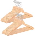 Set de 20 de umerase din lemn cu carlig rotativ 360°, 43x21 cm, maro
