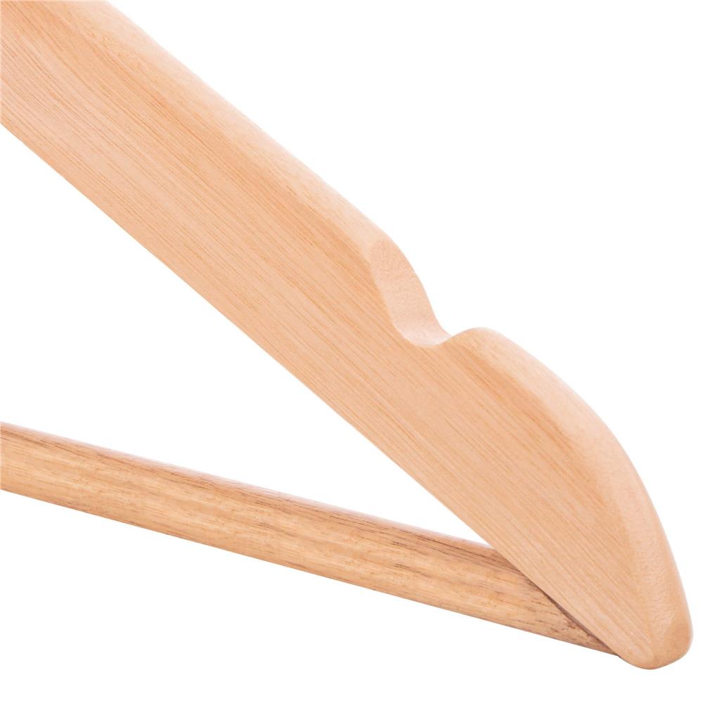 Set de 20 de umerase din lemn cu carlig rotativ 360°, 43x21 cm, maro - imagine 11