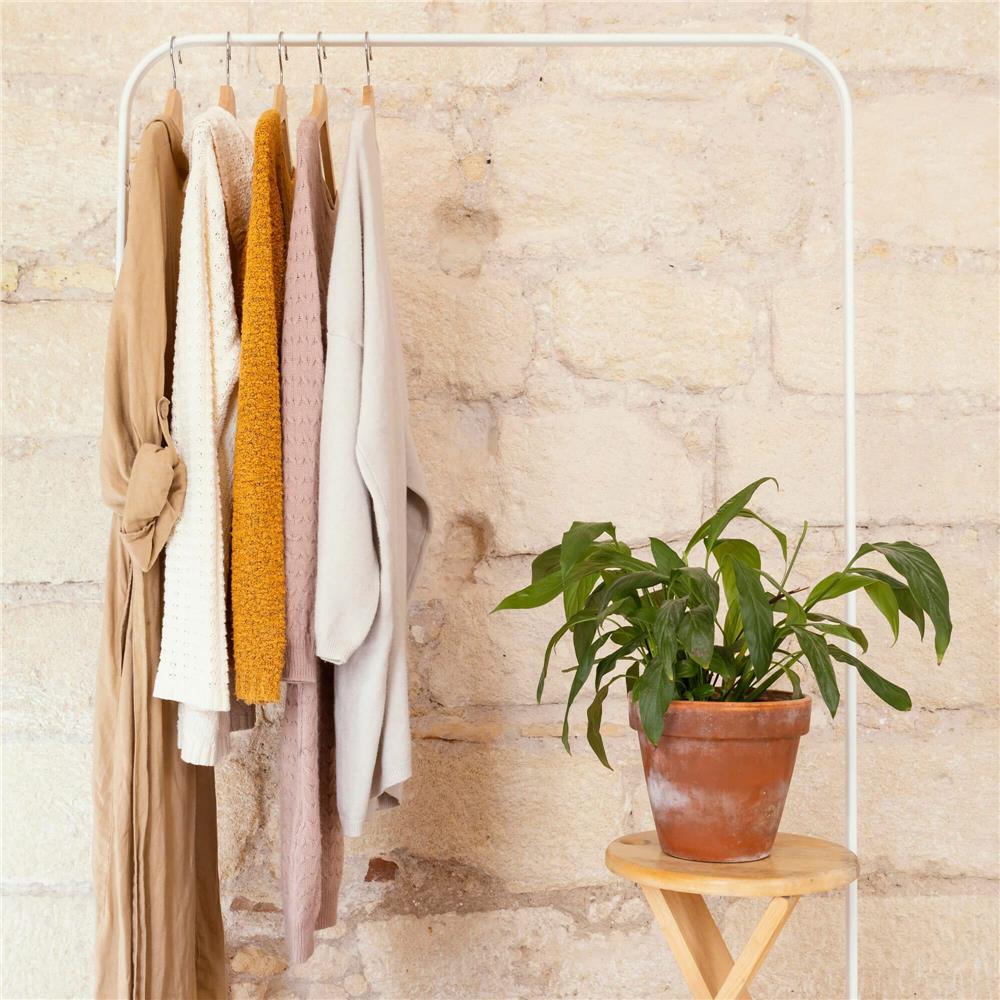 Set de 20 de umerase din lemn cu carlig rotativ 360°, 43x21 cm, maro - imagine 4