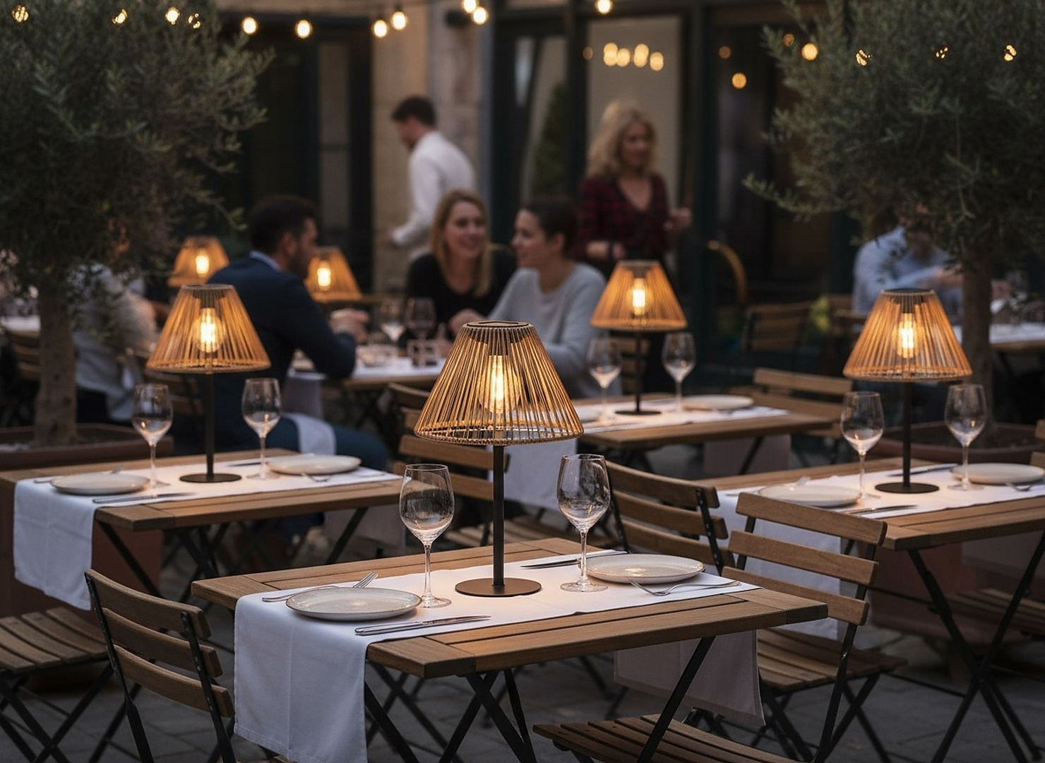 Lampion solar exterior, iluminare LED ambientala, 21x33 cm, design model veioza, incarcare solara, negru - imagine 2