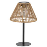 Lampion solar exterior, iluminare LED ambientala, 21x33 cm, design model veioza, incarcare solara, negru