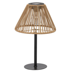 Lampion solar exterior, iluminare LED ambientala, 21x33 cm, design model veioza, incarcare solara, negru