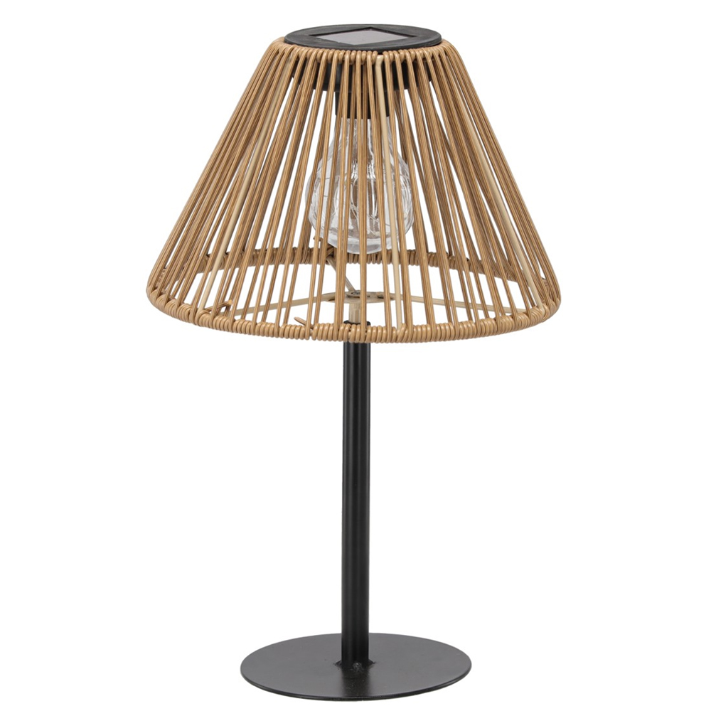 Lampion solar exterior, iluminare LED ambientala, 21x33 cm, design model veioza, incarcare solara, negru