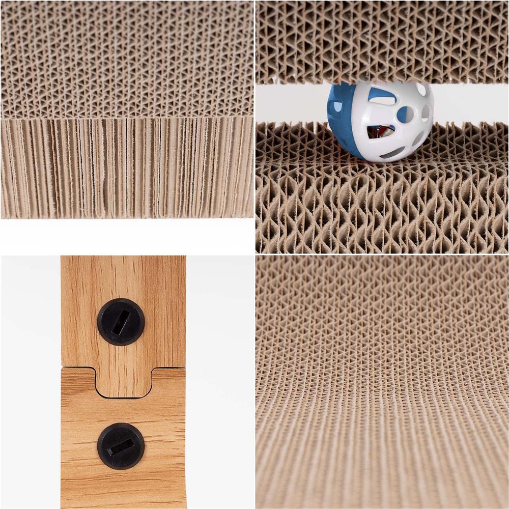 Ansamblu de zgariat pentru pisici cu bila si catnip, 25x40x50 cm, maro - imagine 5