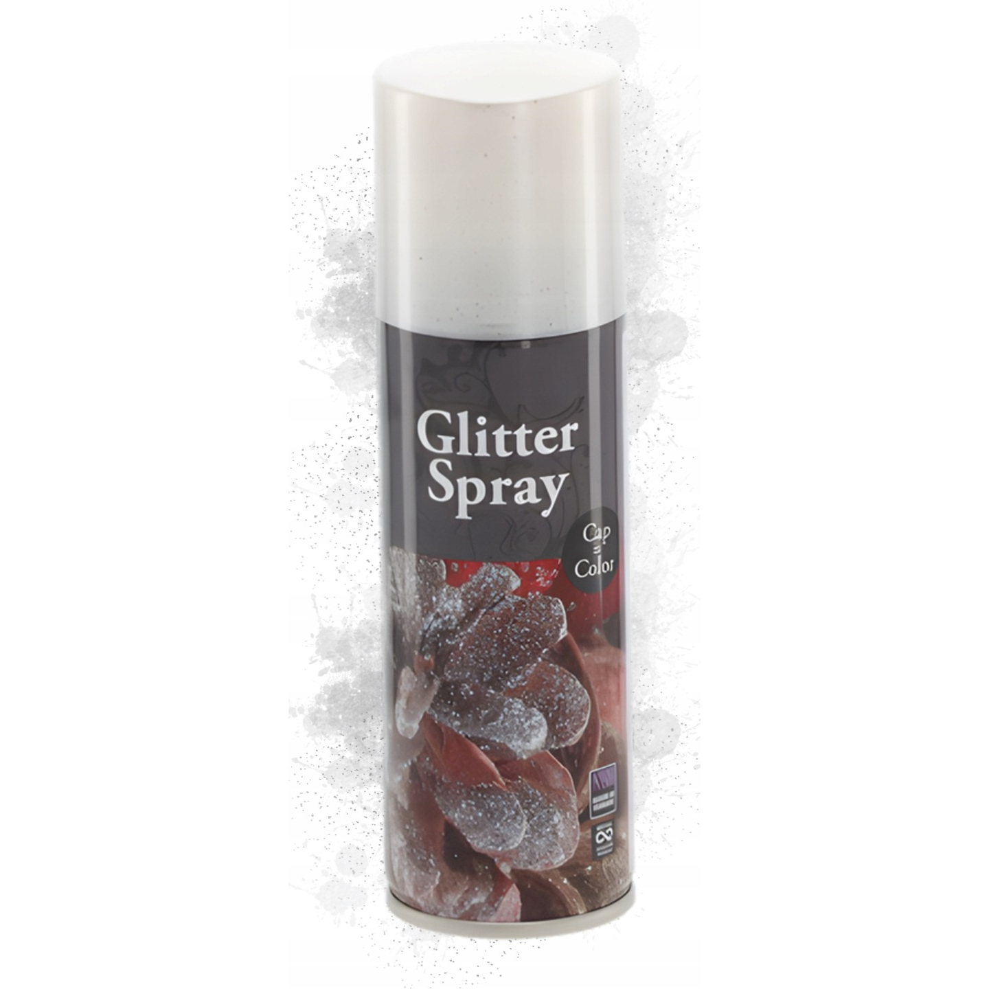 Spray decorativ cu sclipici 125 ml, pentru decoratiuni de Craciun, efect stralucitor cu particule glitter, formula cu uscare rapida, aplicare uniforma pe sticla, plastic, metal, lemn si polistiren, argintiu - imagine 2
