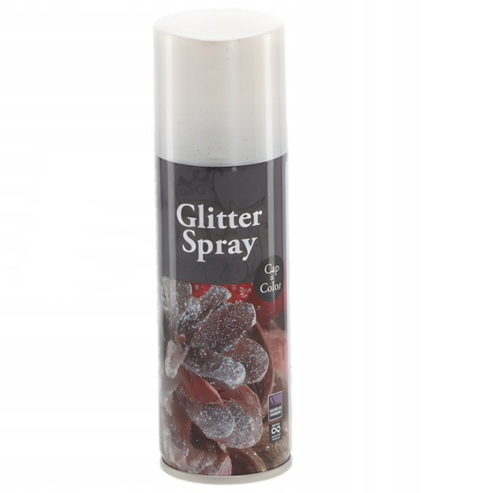 Spray decorativ cu sclipici 125 ml, pentru decoratiuni de Craciun, efect stralucitor cu particule glitter, formula cu uscare rapida, aplicare uniforma pe sticla, plastic, metal, lemn si polistiren, argintiu - imagine 3