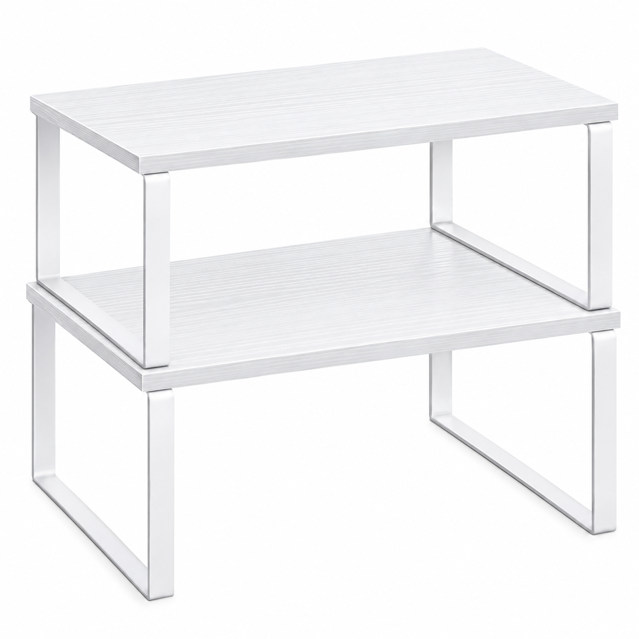 SONGMICS Set 2 rafturi organizatoare pentru bucatarie, suporturi pentru condimente, recipiente si accesorii, configurare flexibila suprapuse, separate sau in forma de L, 30x20x16 cm si 30x19x14 cm, alb