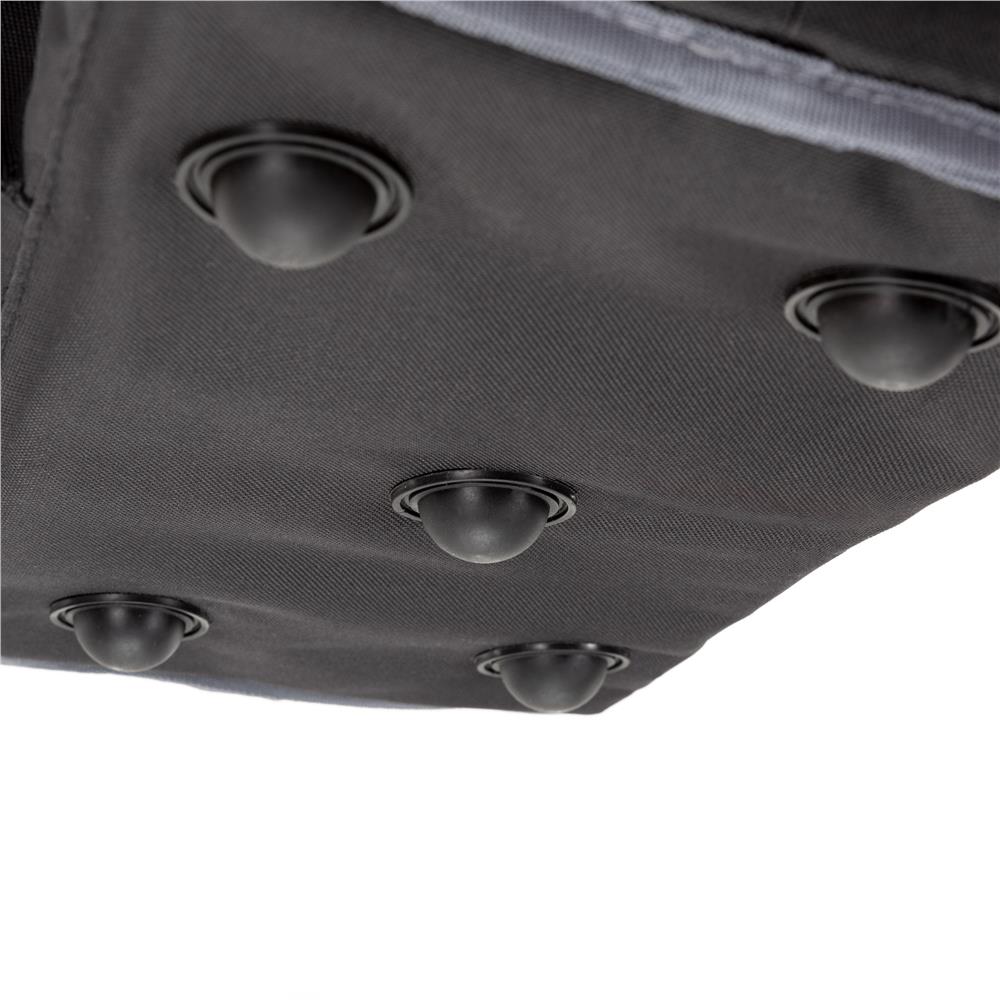 Geanta portabila pentru scule si unelte cu 20 de buzunare pentru organizare, maner metalic cu spuma antiderapanta, margini superioare rigidizate, baza rezistenta din PE, curea de umar reglabila, 41x23x35 cm, negru si gri - imagine 8
