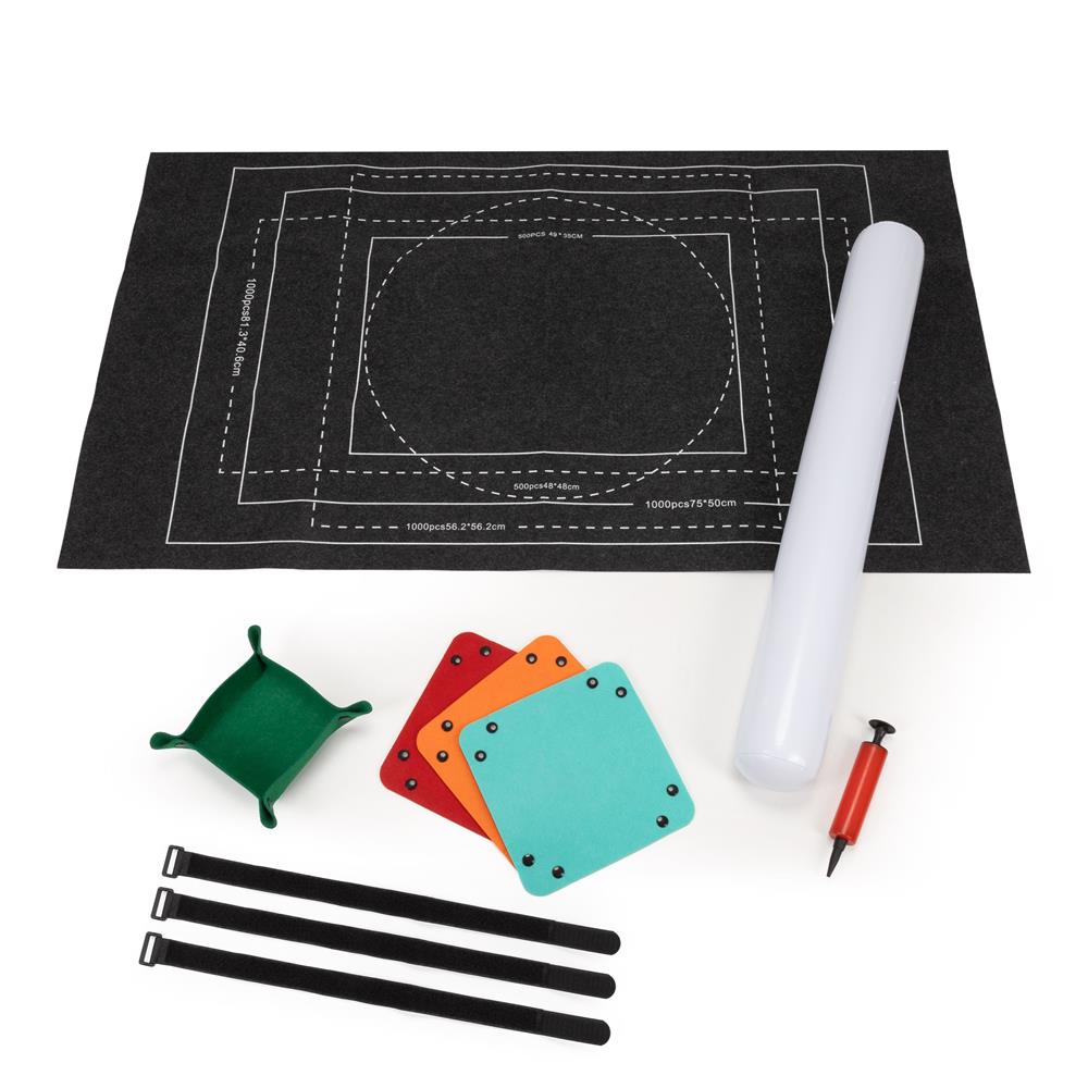 Covoras pentru puzzle de pana la 1500 de piese, cu rola gonflabila pentru pastrarea puzzle-ului inceput, 4 organizatoare pentru sortarea pieselor, pompa si husa de transport incluse, 114x67 cm - imagine 18