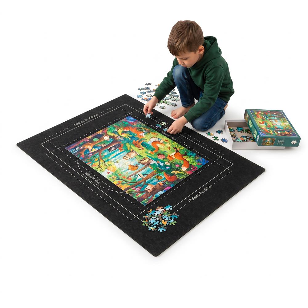Covoras pentru puzzle de pana la 1500 de piese, cu rola gonflabila pentru pastrarea puzzle-ului inceput, 4 organizatoare pentru sortarea pieselor, pompa si husa de transport incluse, 114x67 cm - imagine 24