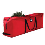 Geanta pentru depozitarea bradului artificial de pana la 240 cm, material rezistent din poliester si PP, fermoar lung pentru acces usor, manere solide pentru transport, 122x38x50 cm