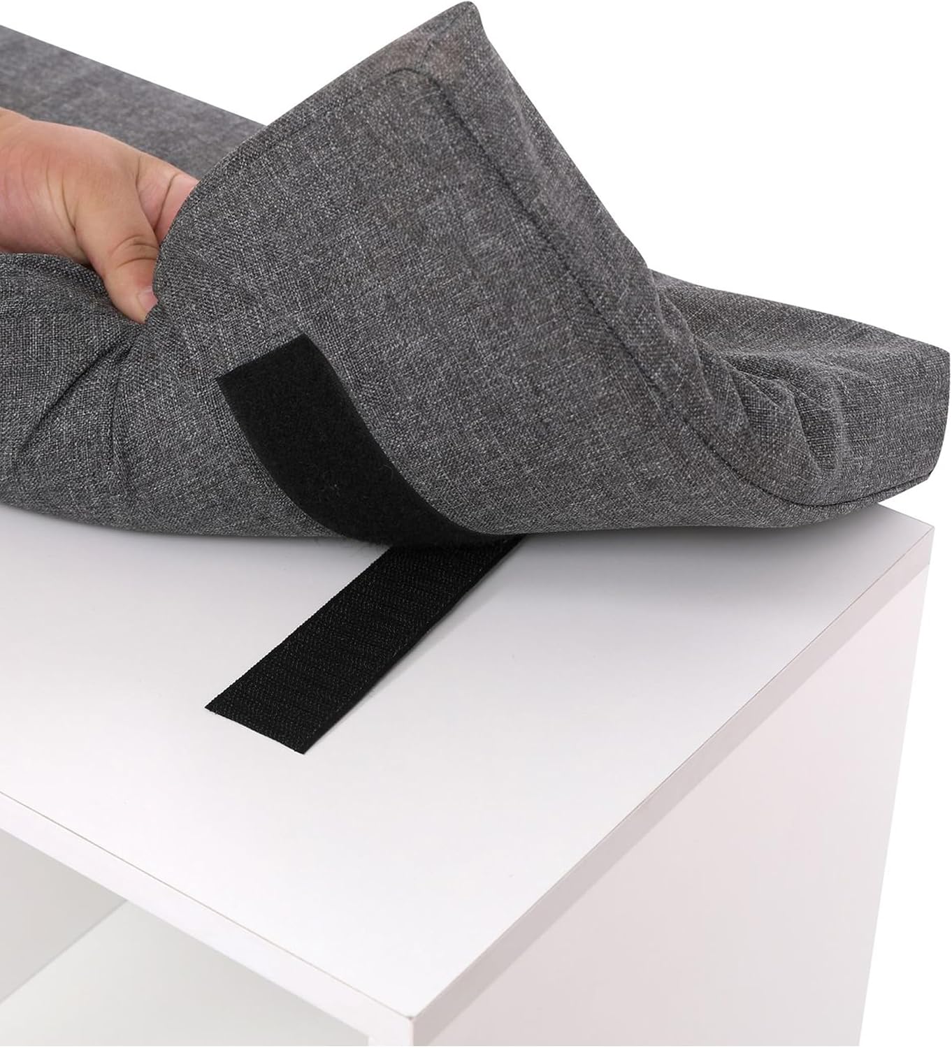 Banca pentru hol cu pantofar si 10 compartimente pentru organizarea incaltamintei, sezut confortabil cu perna inclusa, design modern si compact pentru hol sau dressing, 102x30x49 cm, alb - imagine 7
