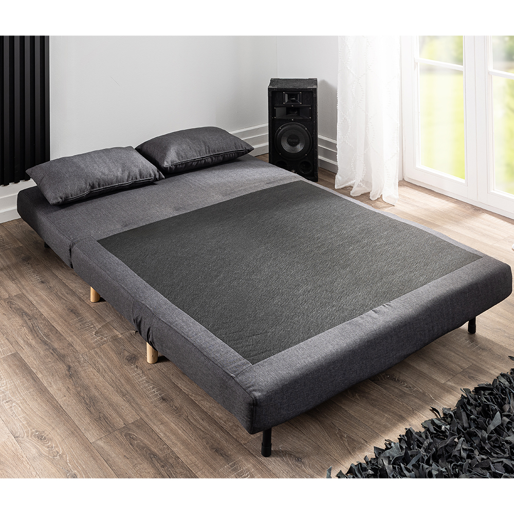 Fotoliu extensibil 2 in 1 pentru relaxare si dormit, transformabil rapid in pat spatios de 190x121 cm pentru oaspeti, design compact pentru economisirea spatiului, perna inclusa si capacitate 240 kg, gri antracit - imagine 4