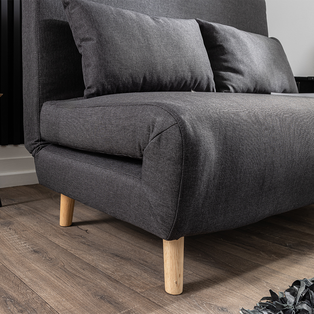 Fotoliu extensibil 2 in 1 pentru relaxare si dormit, transformabil rapid in pat spatios de 190x121 cm pentru oaspeti, design compact pentru economisirea spatiului, perna inclusa si capacitate 240 kg, gri antracit - imagine 5