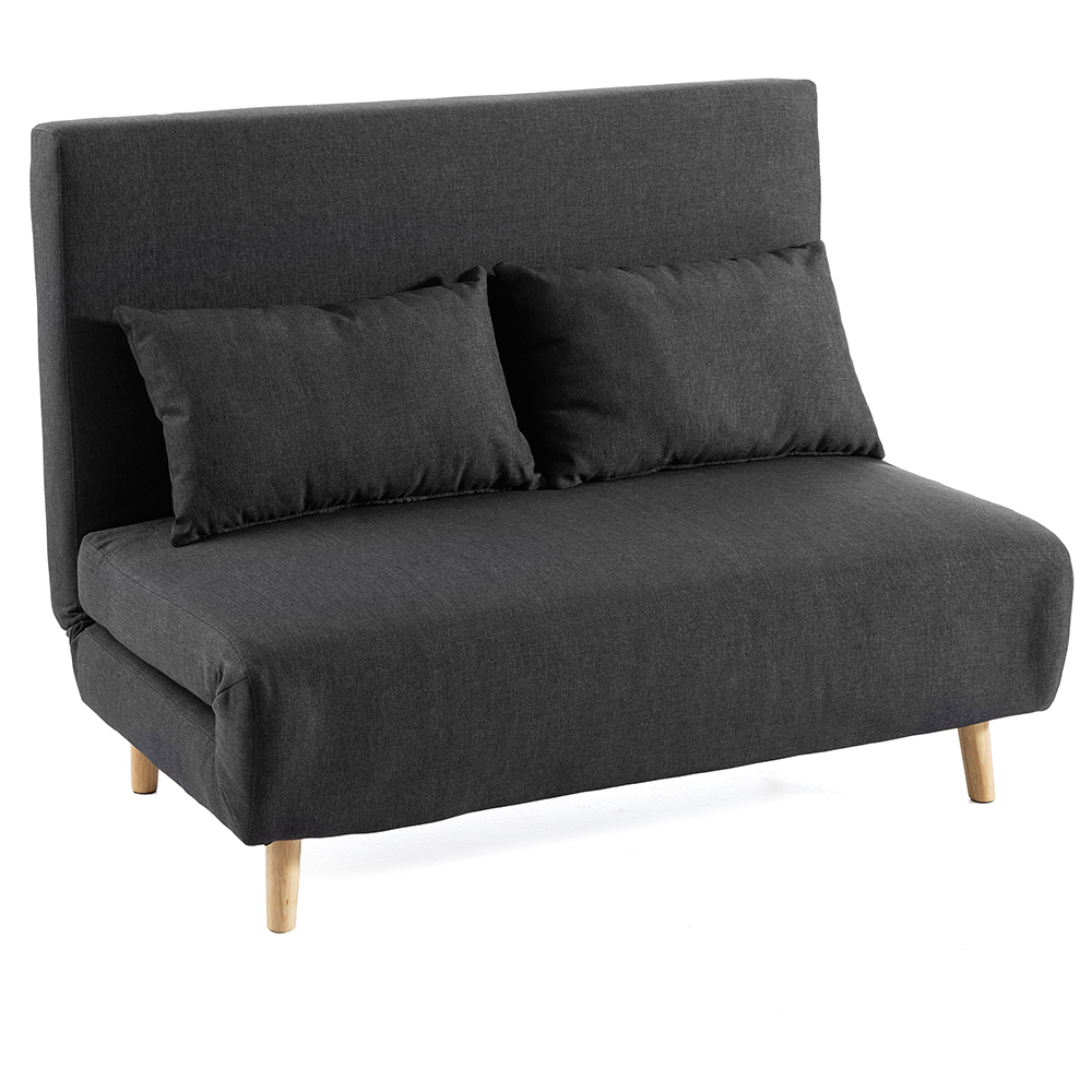 Fotoliu extensibil 2 in 1 pentru relaxare si dormit, transformabil rapid in pat spatios de 190x121 cm pentru oaspeti, design compact pentru economisirea spatiului, perna inclusa si capacitate 240 kg, gri antracit - imagine 2