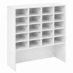 Pantofar XL cu compartimente individuale pentru organizarea a pana la 20 perechi de pantofi, compartiment inferior spatios pentru incaltaminte voluminoasa si cutii, design practic pentru hol si dressing, 92x33x99 cm, alb