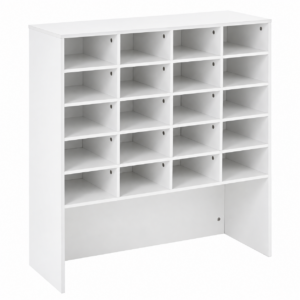 Pantofar XL cu compartimente individuale pentru organizarea a pana la 20 perechi de pantofi, compartiment inferior spatios pentru incaltaminte voluminoasa si cutii, design practic pentru hol si dressing, 92x33x99 cm, alb
