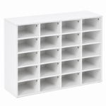 Pantofar model L cu compartimente individuale pentru depozitarea a pana la 20 perechi de pantofi, organizator practic pentru hol si dressing, acces usor la incaltaminte, 92x67x33 cm, alb
