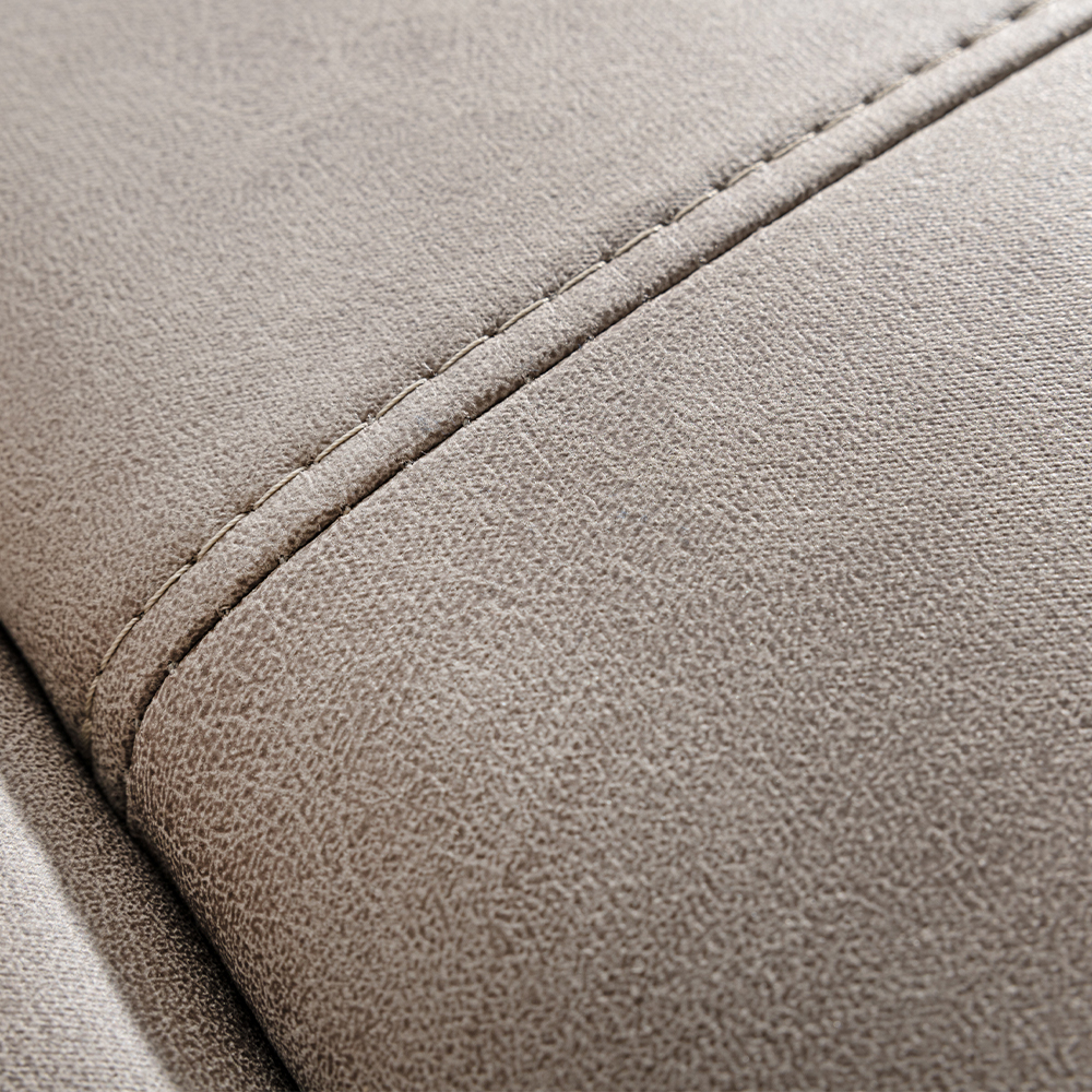 Fotoliu relax recliner cu mecanism Push-Back pentru inclinare si o pozitie confortabila de odihna, tapiterie moale din chenille, sezut cu spuma de inalta densitate, 73x90x104 cm, maro deschis - imagine 4
