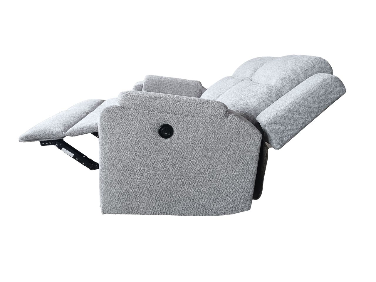 Set canapele relax electrice pentru living, 3+2+1 locuri, cu reglare prin buton pentru pozitie confortabila, suporturi pentru picioare ajustabile, port de incarcare lateral si tapiterie chenille, gri deschis - imagine 16