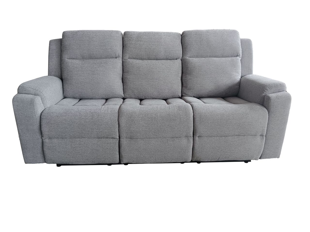 Set canapele relax electrice pentru living, 3+2+1 locuri, cu reglare prin buton pentru pozitie confortabila, suporturi pentru picioare ajustabile, port de incarcare lateral si tapiterie chenille, gri deschis - imagine 17