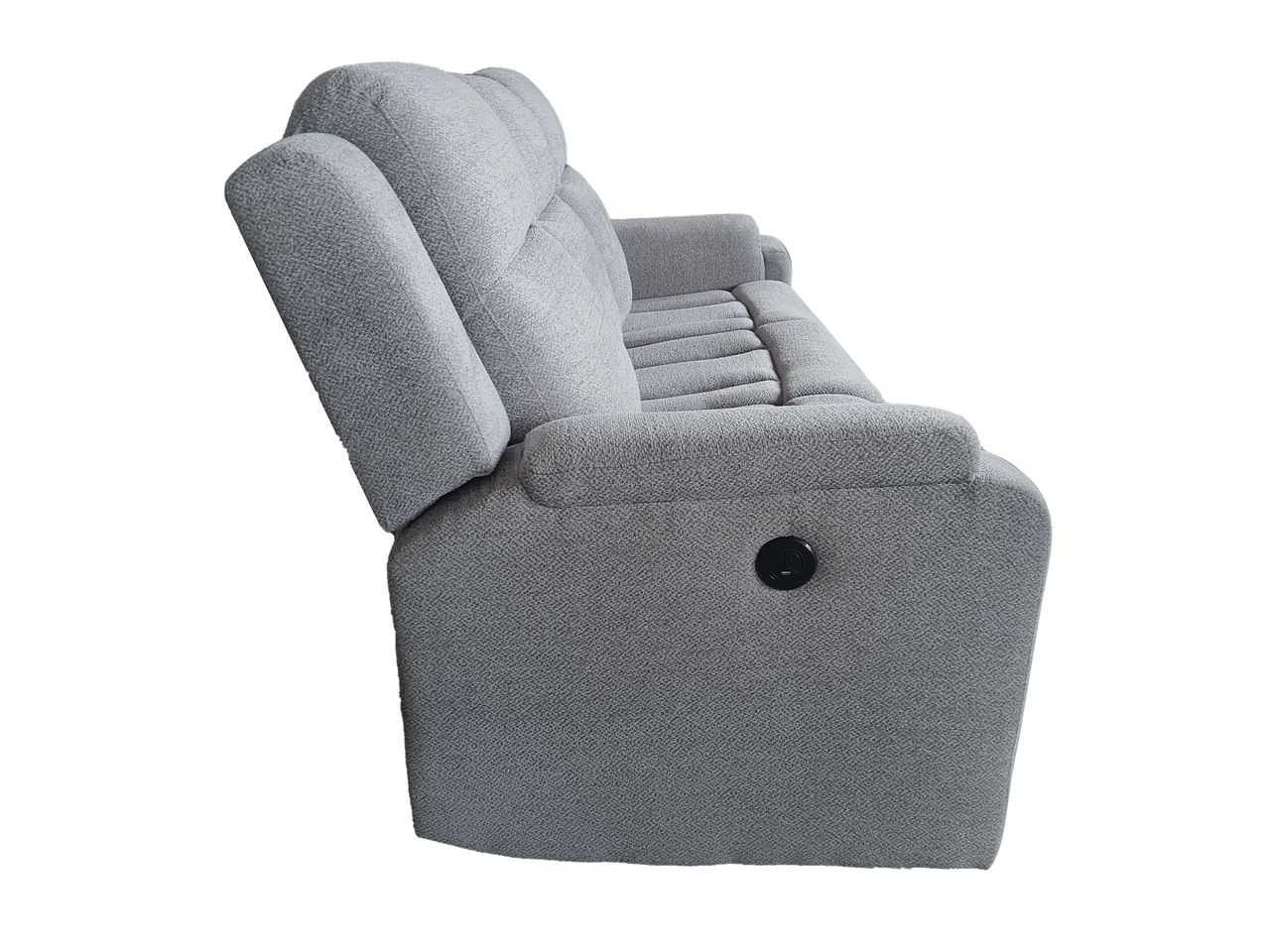 Set canapele relax electrice pentru living, 3+2+1 locuri, cu reglare prin buton pentru pozitie confortabila, suporturi pentru picioare ajustabile, port de incarcare lateral si tapiterie chenille, gri deschis - imagine 19