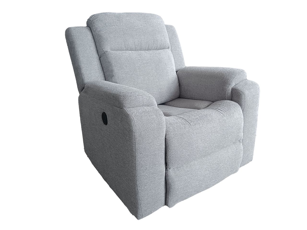 Set canapele relax electrice pentru living, 3+2+1 locuri, cu reglare prin buton pentru pozitie confortabila, suporturi pentru picioare ajustabile, port de incarcare lateral si tapiterie chenille, gri deschis - imagine 5