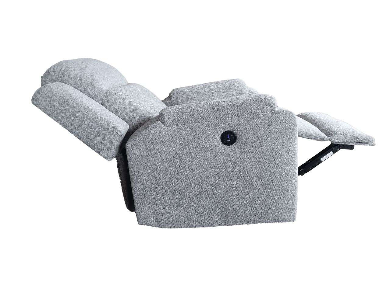 Set canapele relax electrice pentru living, 3+2+1 locuri, cu reglare prin buton pentru pozitie confortabila, suporturi pentru picioare ajustabile, port de incarcare lateral si tapiterie chenille, gri deschis - imagine 27