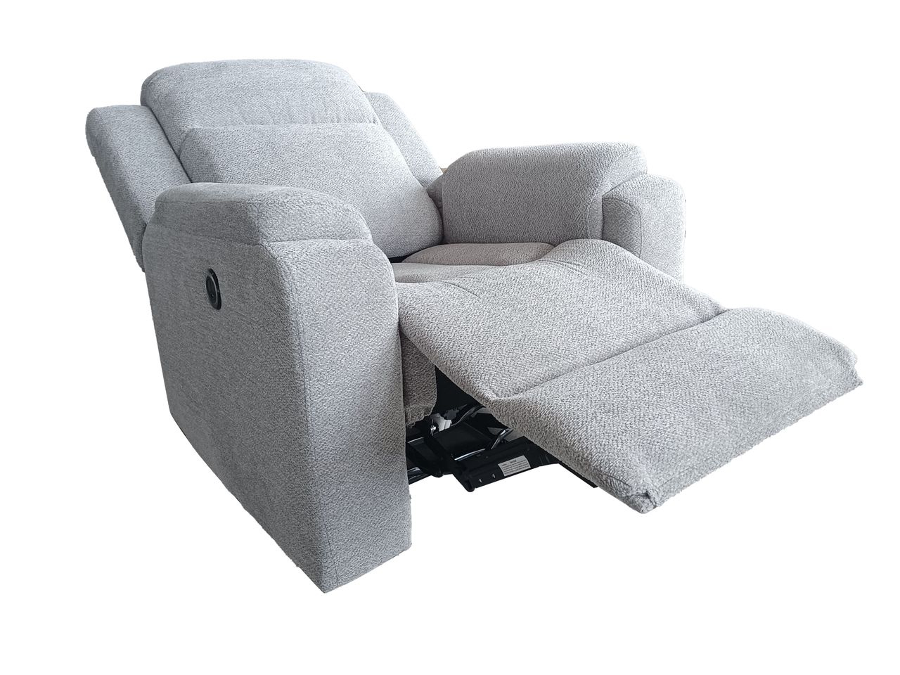 Set canapele relax electrice pentru living, 3+2+1 locuri, cu reglare prin buton pentru pozitie confortabila, suporturi pentru picioare ajustabile, port de incarcare lateral si tapiterie chenille, gri deschis - imagine 28