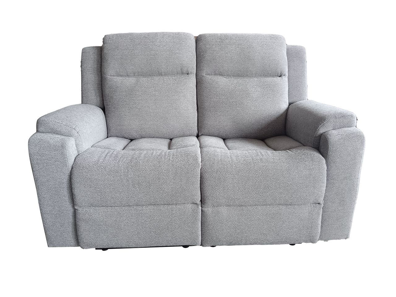 Set canapele relax electrice pentru living, 3+2+1 locuri, cu reglare prin buton pentru pozitie confortabila, suporturi pentru picioare ajustabile, port de incarcare lateral si tapiterie chenille, gri deschis - imagine 8