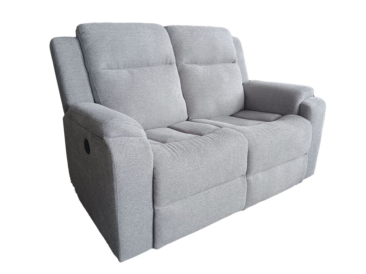 Set canapele relax electrice pentru living, 3+2+1 locuri, cu reglare prin buton pentru pozitie confortabila, suporturi pentru picioare ajustabile, port de incarcare lateral si tapiterie chenille, gri deschis - imagine 9