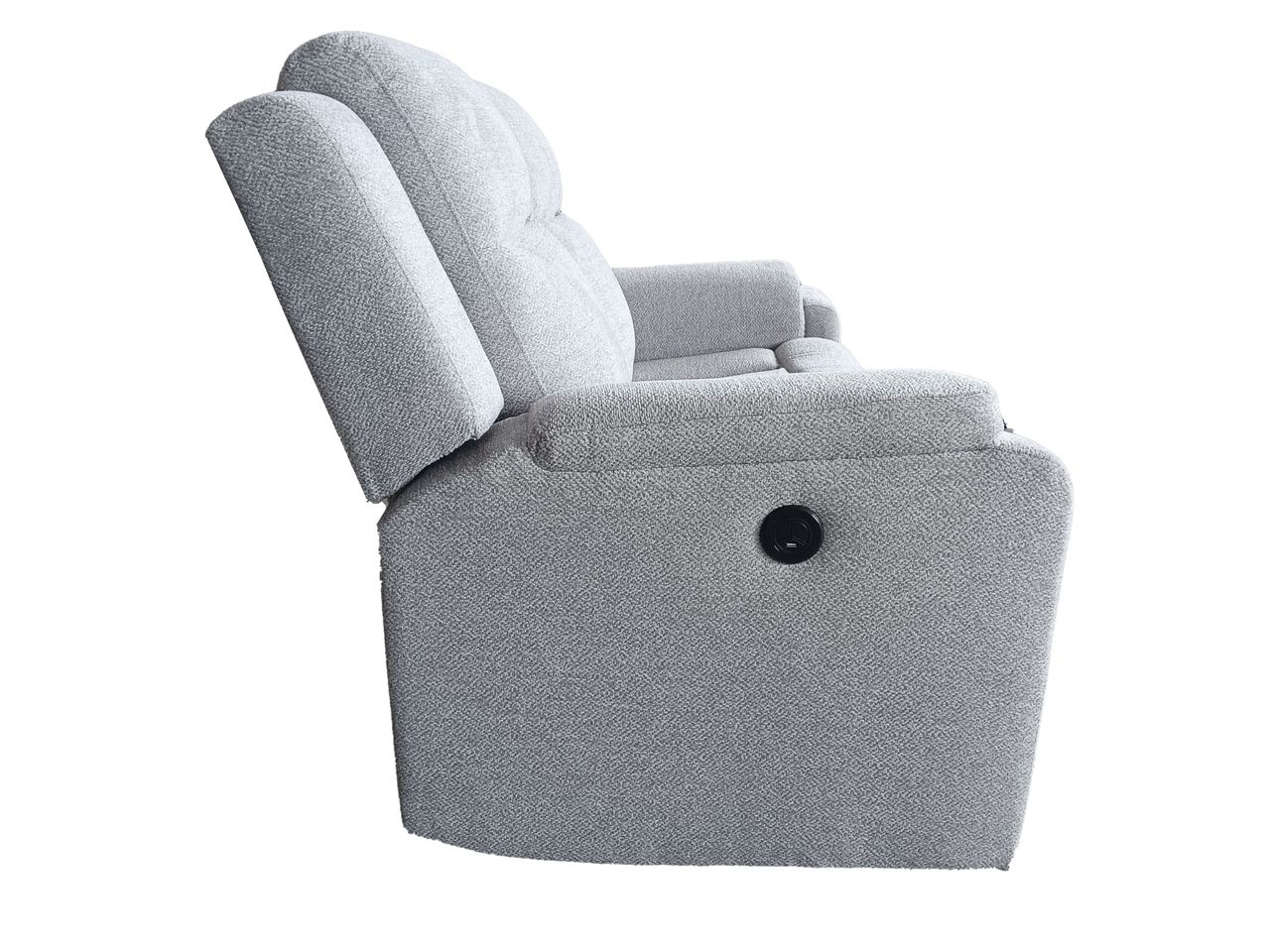 Set canapele relax electrice pentru living, 3+2+1 locuri, cu reglare prin buton pentru pozitie confortabila, suporturi pentru picioare ajustabile, port de incarcare lateral si tapiterie chenille, gri deschis - imagine 10