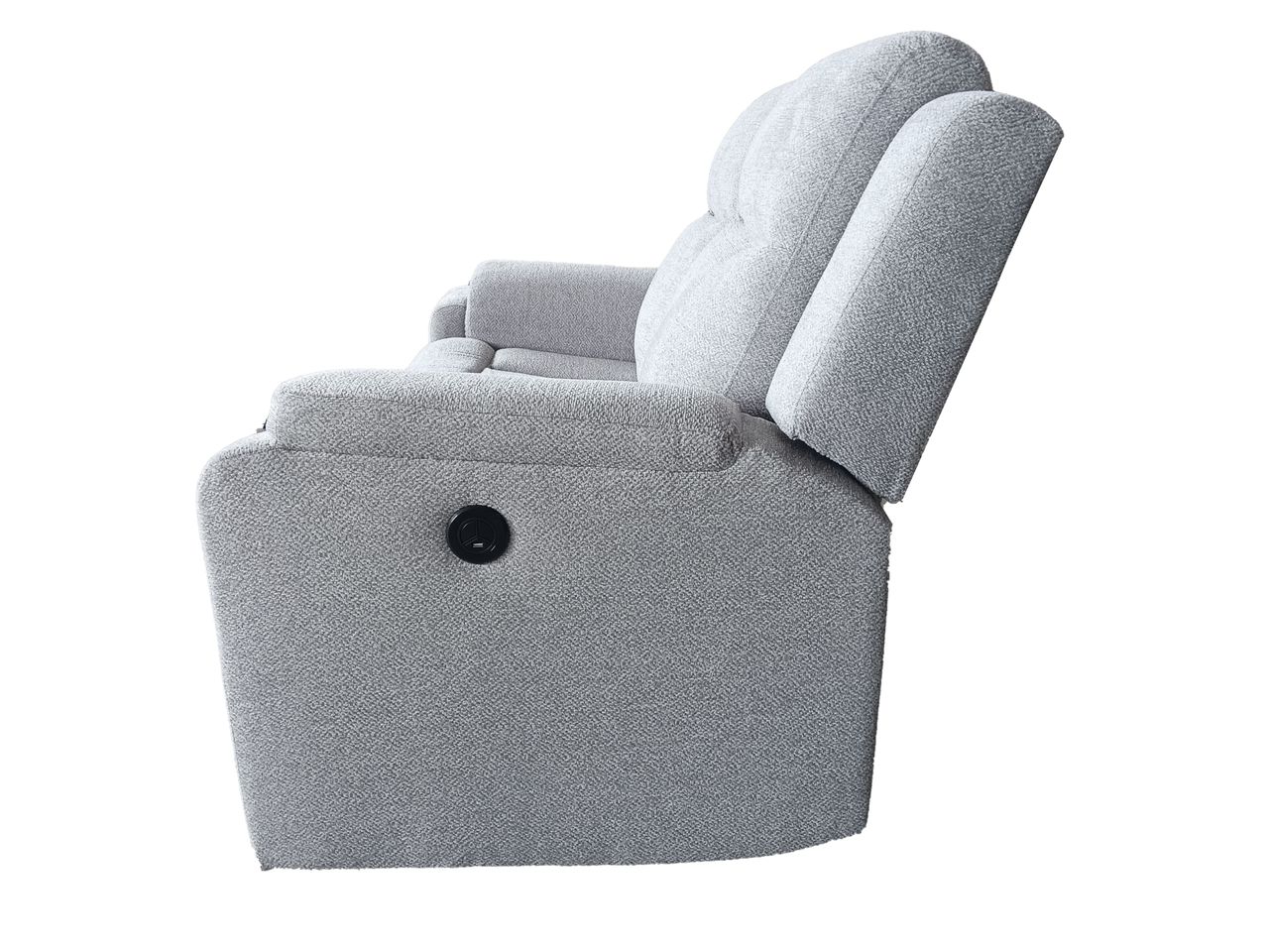 Set canapele relax electrice pentru living, 3+2+1 locuri, cu reglare prin buton pentru pozitie confortabila, suporturi pentru picioare ajustabile, port de incarcare lateral si tapiterie chenille, gri deschis - imagine 11