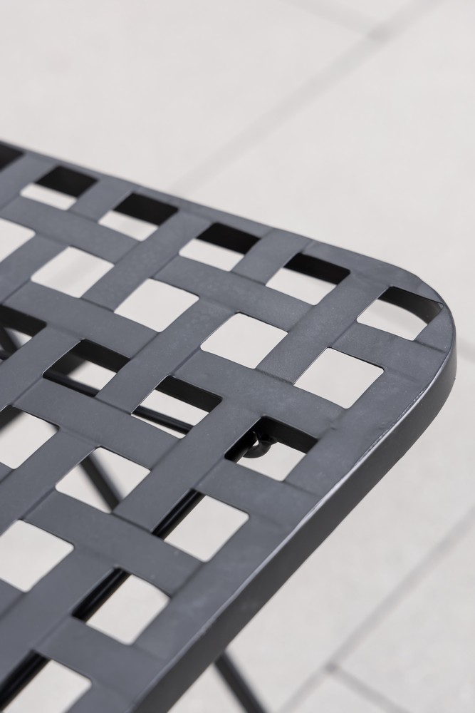 Set mobilier de gradina Gismo, 4 piese, masa cu blat din mozaic ceramic cu aspect de piatra naturala, banca pentru 2 persoane si 2 scaune pliabile pentru economisirea spatiului, masa 120x60x75 cm, negru - imagine 12