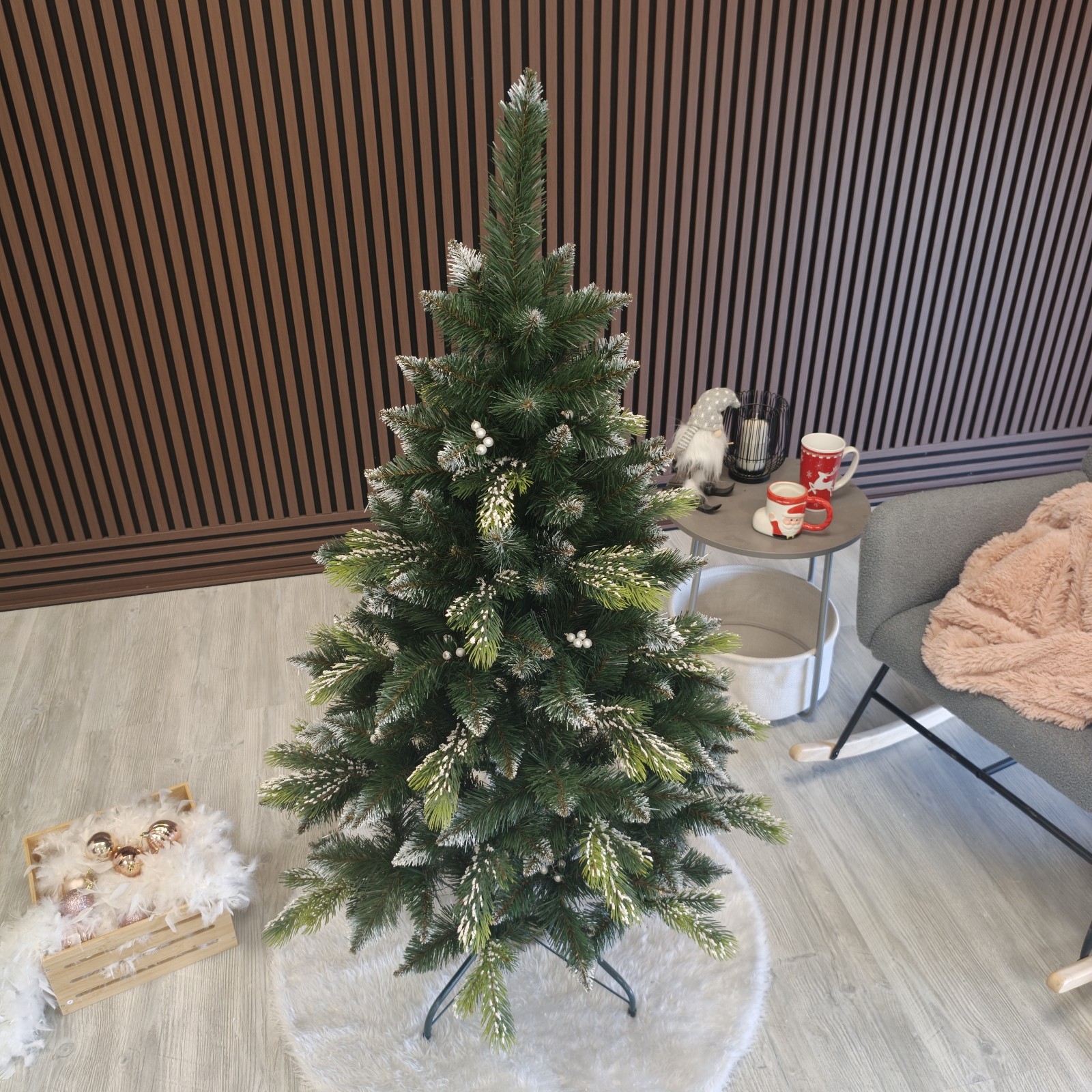 Brad artificial Christmas Deluxe by Sersimo, Diamant, 2D+3D, 150cm - imagine 12