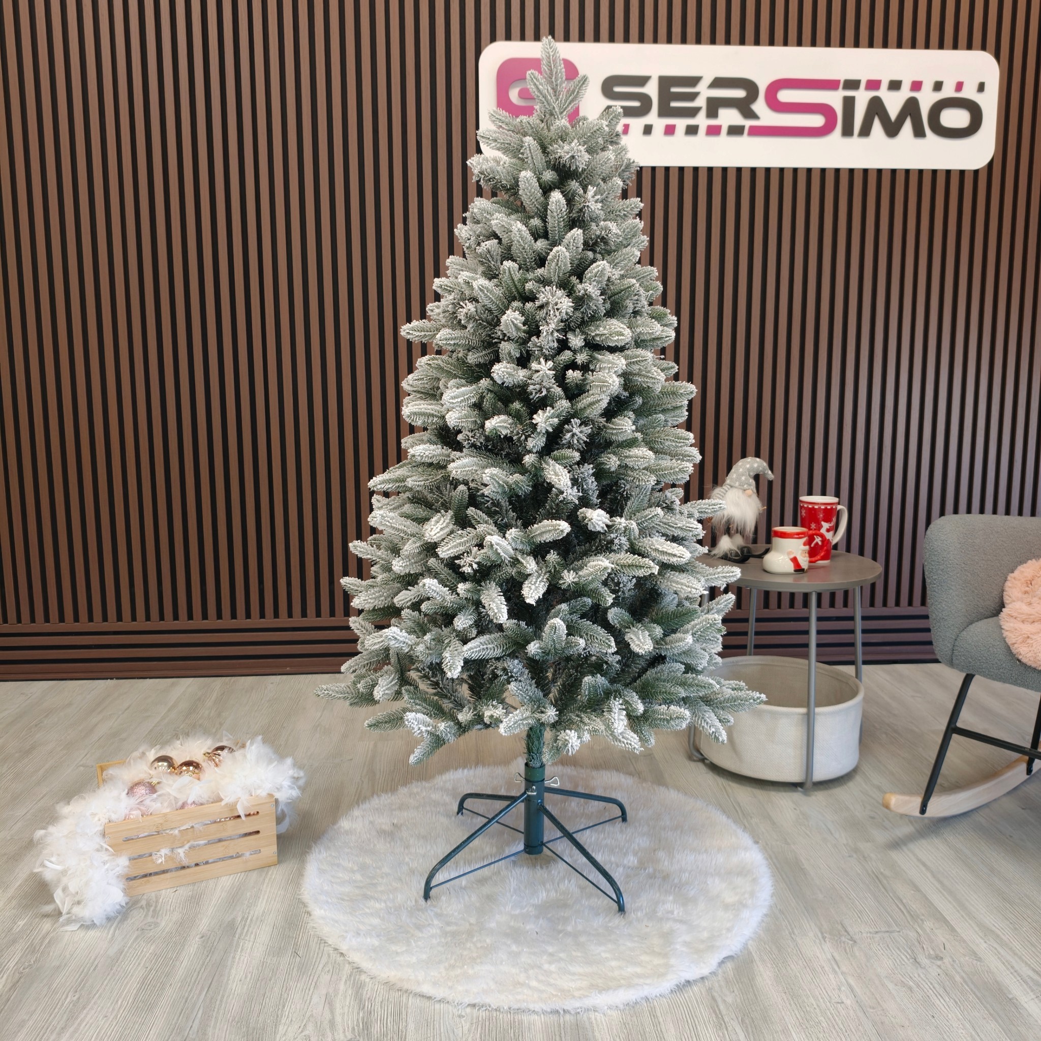 Brad artificial Christmas Deluxe by Sersimo, Global nins, mix 2D+3D, 150cm - imagine 3