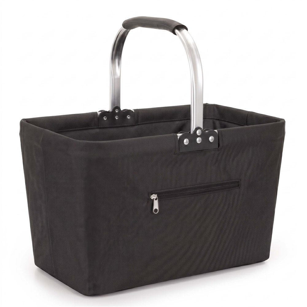 Set pentru cules ciuperci cu 4 accesorii, cos pliabil cu maner si baza rigidizata, geanta transport, palarie reversibila si cutit pliabil cu perie pentru curatarea ciupercilor, cos 41x22x27 cm, negru - imagine 19
