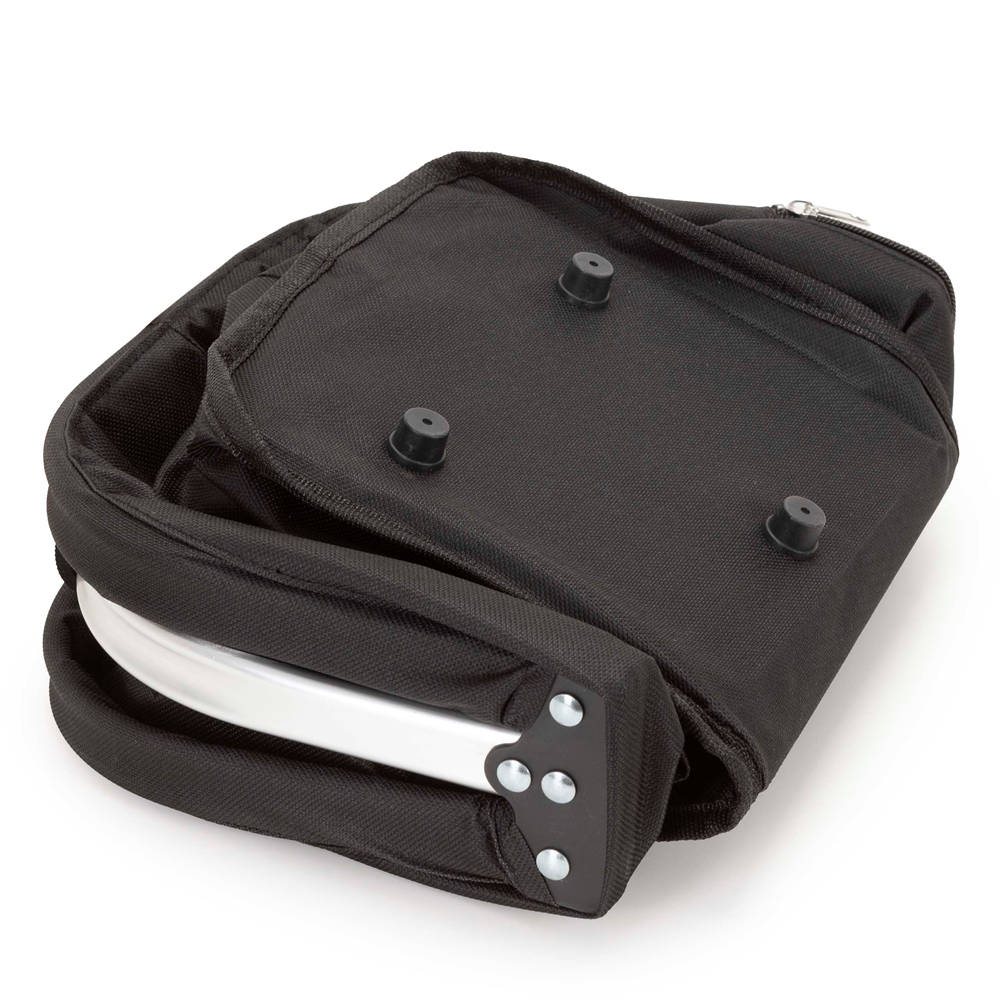 Set pentru cules ciuperci cu 4 accesorii, cos pliabil cu maner si baza rigidizata, geanta transport, palarie reversibila si cutit pliabil cu perie pentru curatarea ciupercilor, cos 41x22x27 cm, negru - imagine 14