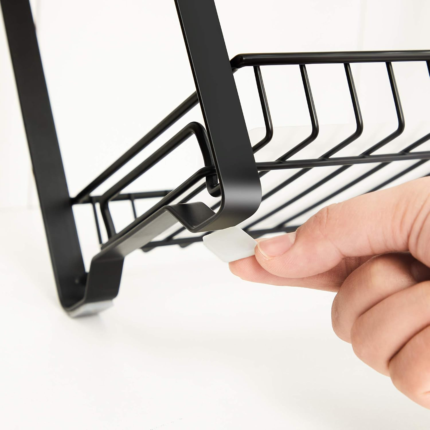 SONGMICS Raft organizator pentru bucatarie cu 2 niveluri pentru condimente si accesorii, structura metalica rezistenta din otel, utilizare multifunctionala in bucatarie, baie sau birou, 31x16x26 cm, negru - imagine 7