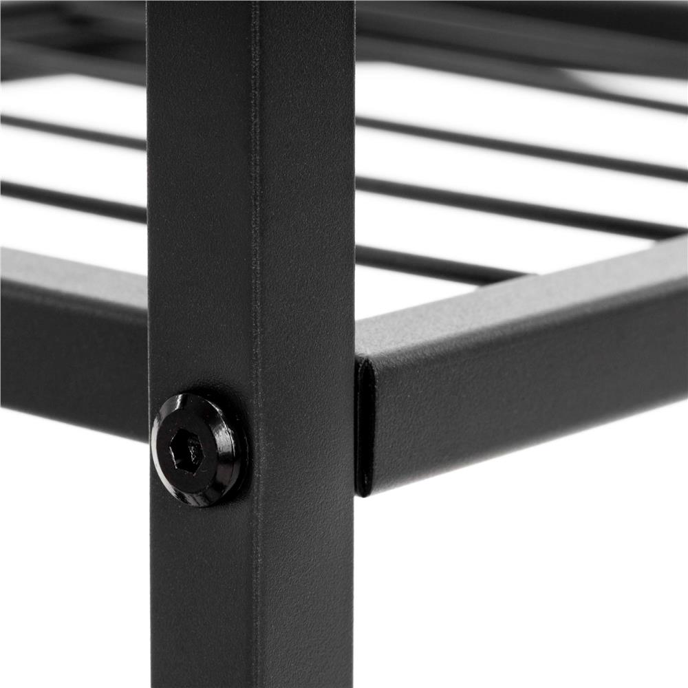 Suport metalic pentru flori si plante cu 5 rafturi si 7 locuri pentru ghivece, structura rezistenta din otel, maxim 30 kg, pentru living, balcon sau terasa acoperita, 70x23x79 cm, negru - imagine 6