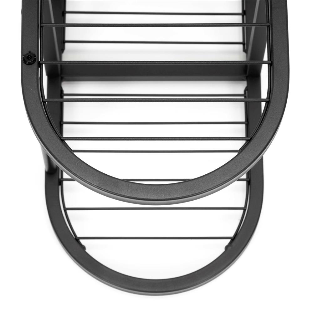 Suport metalic pentru flori si plante cu 5 rafturi si 7 locuri pentru ghivece, structura rezistenta din otel, maxim 30 kg, pentru living, balcon sau terasa acoperita, 70x23x79 cm, negru - imagine 7