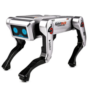 Robot caine inteligent cu telecomanda pentru copii 6 ani+, 20 functii interactive, senzori pentru evitarea obstacolelor, deplasare autonoma si miscari realiste, acumulator reincarcabil 500 mAh, 25x15x17 cm, multicolor