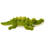 Jucarie de plus Crocodil urias 100 cm, multifunctionala 2 in 1, perna moale pentru imbratisat si relaxare, umplutura elastica din fibre, ideala pentru joaca, dormit si decorarea camerei copiilor, 3+ ani, 100x35 cm, verde