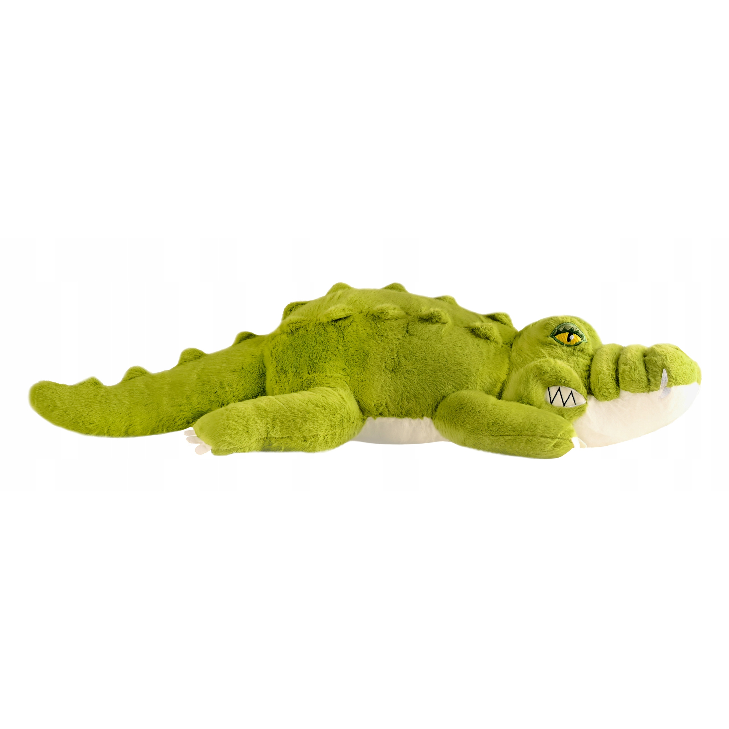 Jucarie de plus Crocodil urias 100 cm, multifunctionala 2 in 1, perna moale pentru imbratisat si relaxare, umplutura elastica din fibre, ideala pentru joaca, dormit si decorarea camerei copiilor, 3+ ani, 100x35 cm, verde - imagine 10
