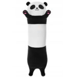 Jucarie de plus Panda urias 70 cm, multifunctionala 2 in 1, perna moale pentru imbratisat si relaxare, umplutura pufoasa din poliester, ideala pentru joaca, dormit sau decorarea camerei, 3+ ani, alb si negru