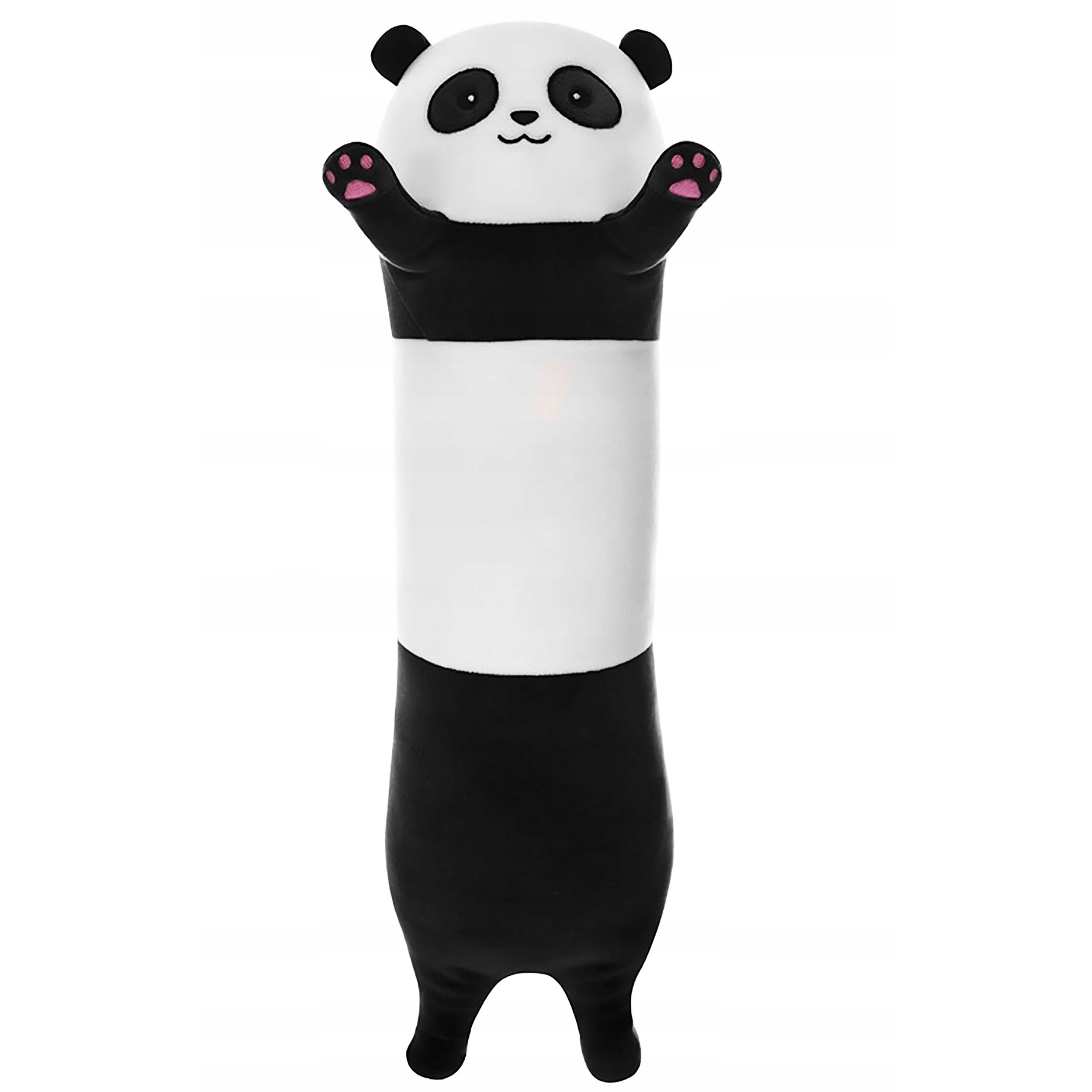 Jucarie de plus Panda urias 70 cm, multifunctionala 2 in 1, perna moale pentru imbratisat si relaxare, umplutura pufoasa din poliester, ideala pentru joaca, dormit sau decorarea camerei, 3+ ani, alb si negru