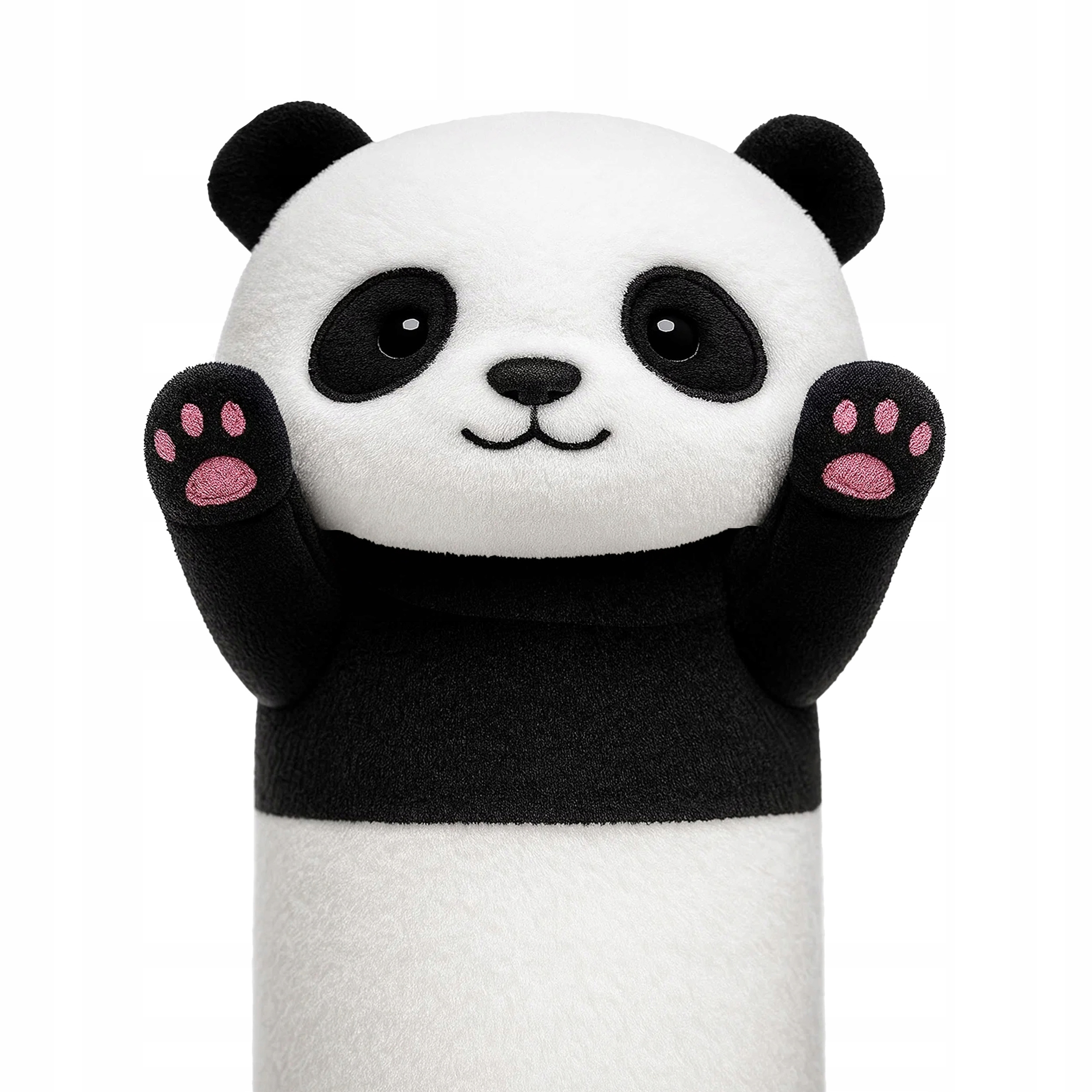 Jucarie de plus Panda urias 70 cm, multifunctionala 2 in 1, perna moale pentru imbratisat si relaxare, umplutura pufoasa din poliester, ideala pentru joaca, dormit sau decorarea camerei, 3+ ani, alb si negru - imagine 8