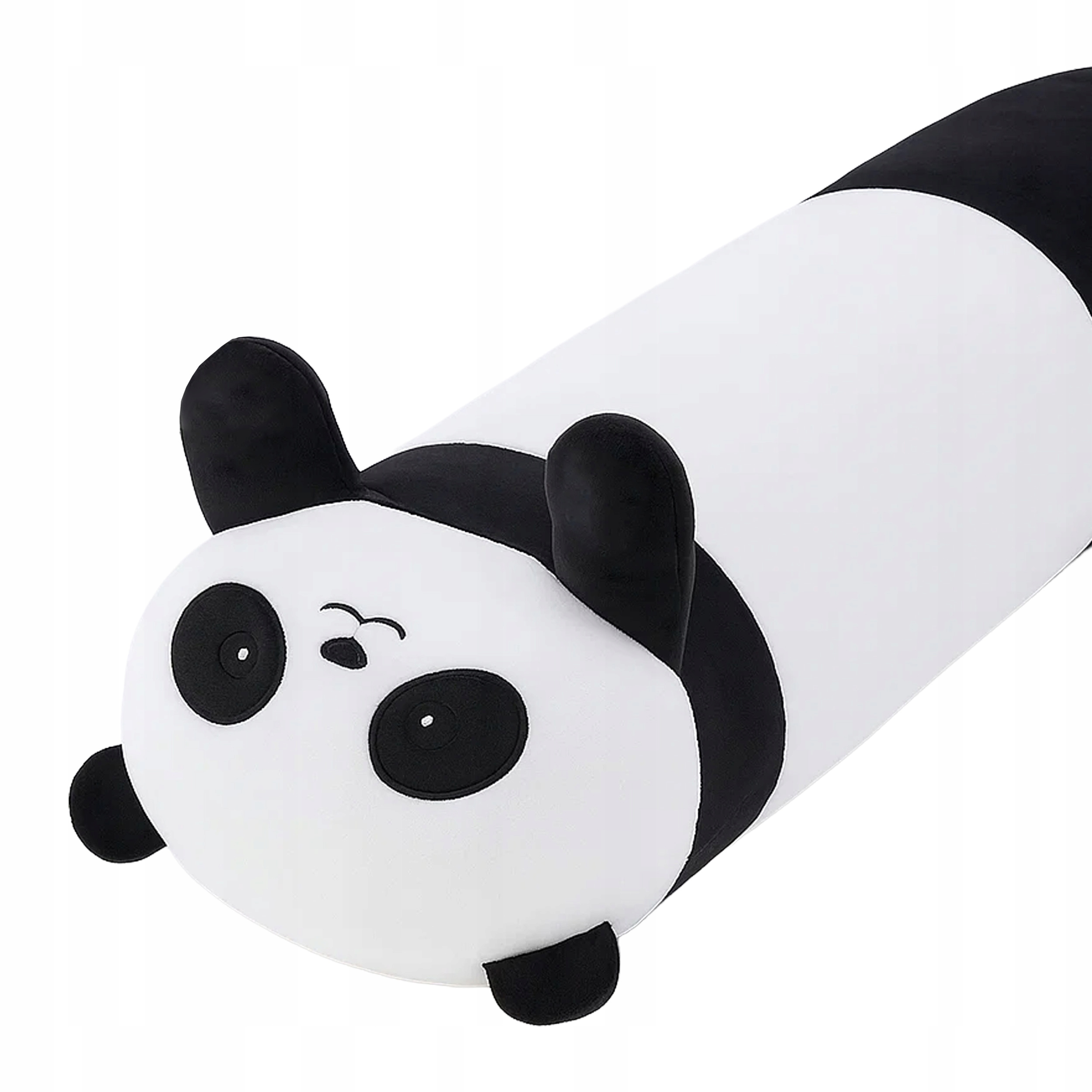Jucarie de plus Panda urias 70 cm, multifunctionala 2 in 1, perna moale pentru imbratisat si relaxare, umplutura pufoasa din poliester, ideala pentru joaca, dormit sau decorarea camerei, 3+ ani, alb si negru - imagine 9