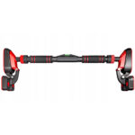 Bara de tractiuni pentru antrenamente acasa, reglabila 70-100 cm, montaj fara gaurire, fixare antiderapanta pentru stabilitate si exercitii pentru spate, brate si abdomen, capacitate 180 kg, negru